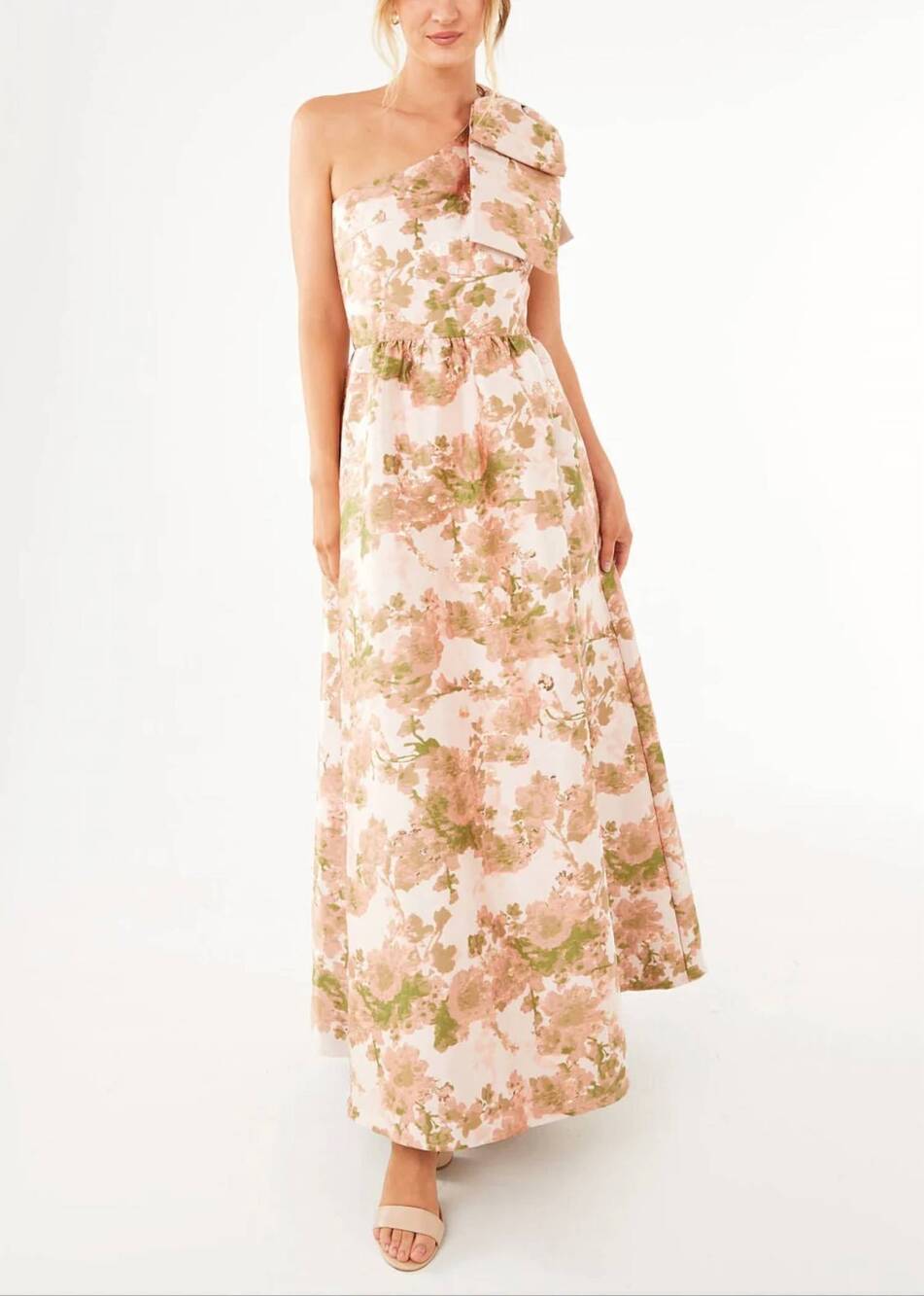 NEW ABBEY GLASS caroline baby's breath jacquard gown in light pink